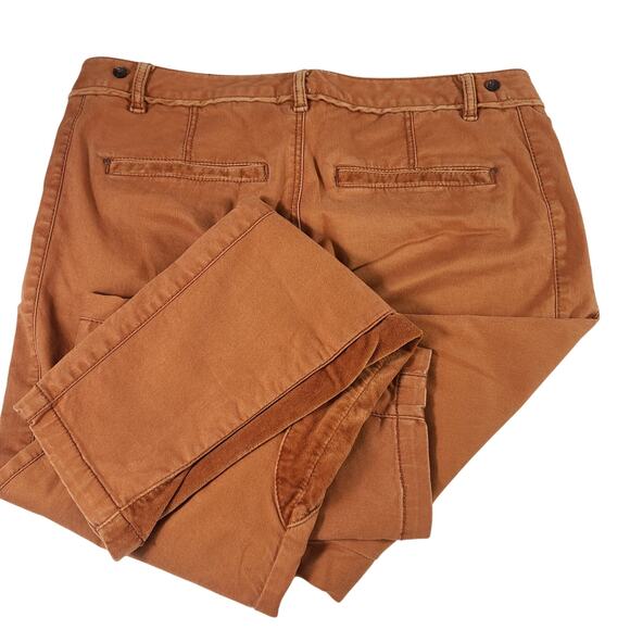 Pilcro  the Letterpress Burnt Orange Rust Ankle Velvet Trim Pants Jeans 6 P - Picture 3 of 3